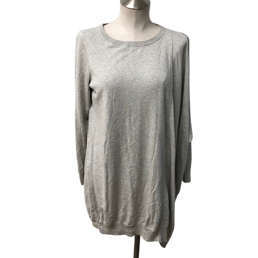 AllSaints Sago Dress Womens 8 US Gray Silk Cotton Asymmetrical Cold Shoulder